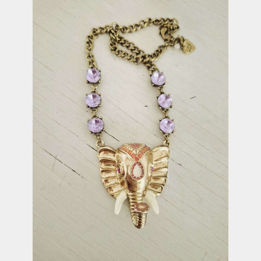 Vintage Betsey Johnson Elephant Necklace